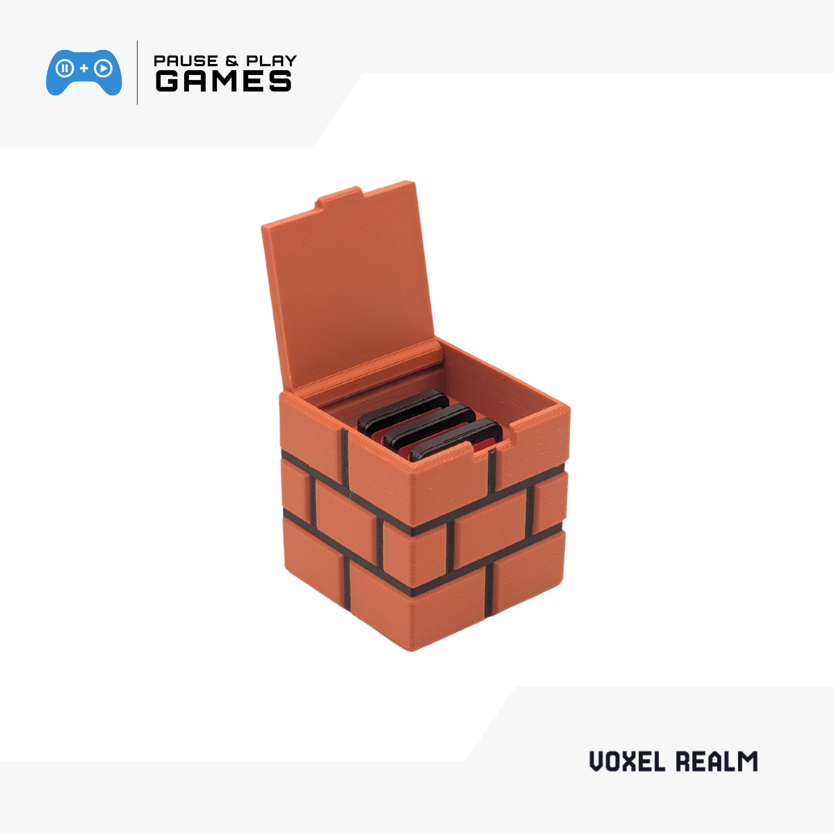 Voxel Realm Magnetic Game Cartridge Holder, Brick Style