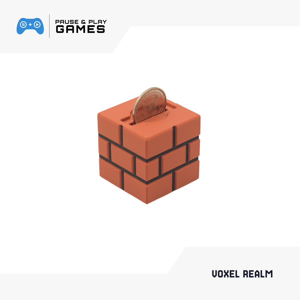 Voxel Realm Magnetic Brick and Mushroom Coin Box