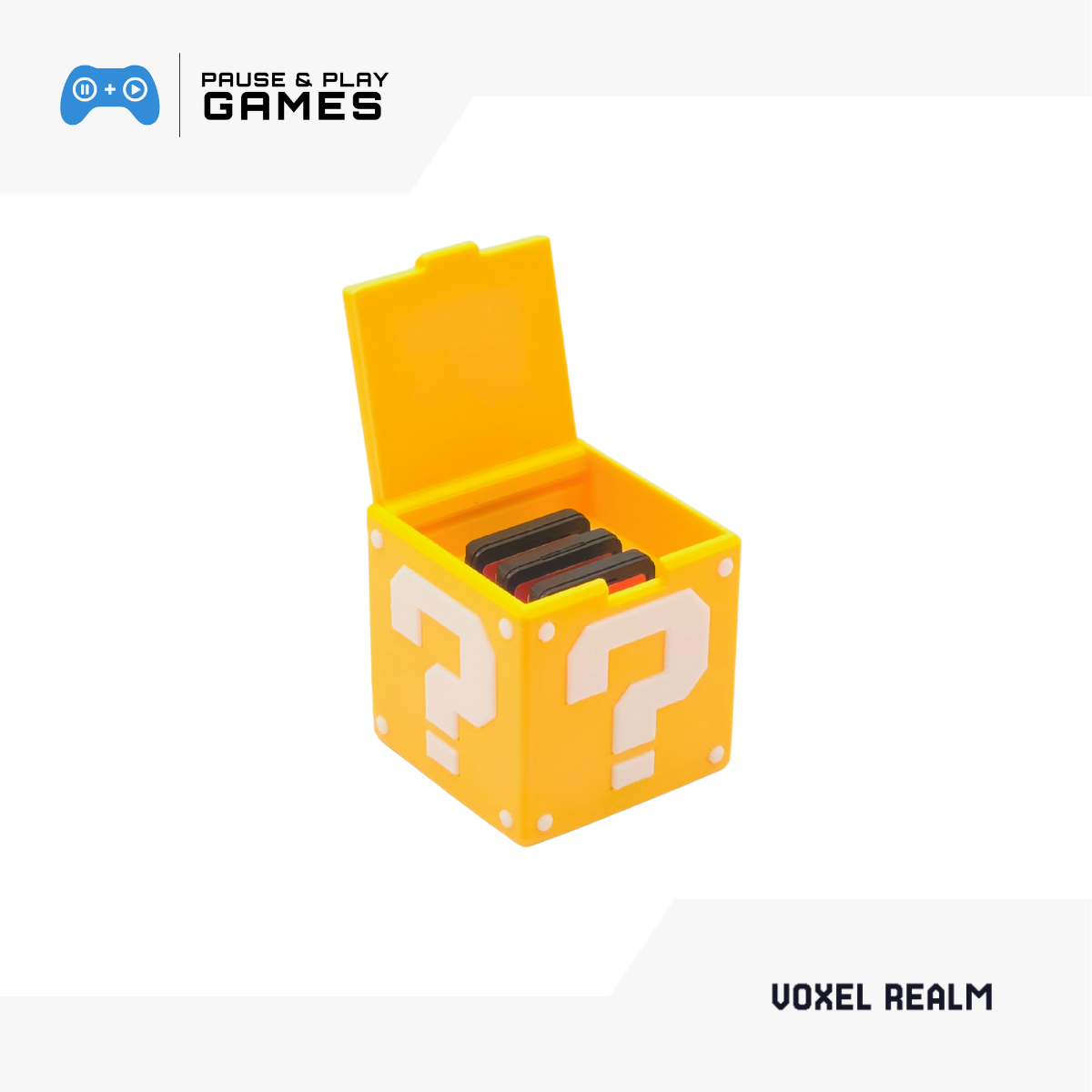 Voxel Realm Magnetic Game Cartridge Holder, Question Style