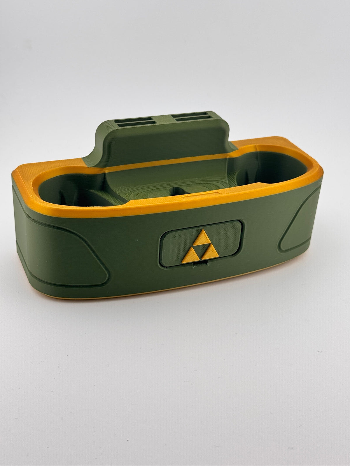 Actual olive green and gold dock with Triforce faceplate